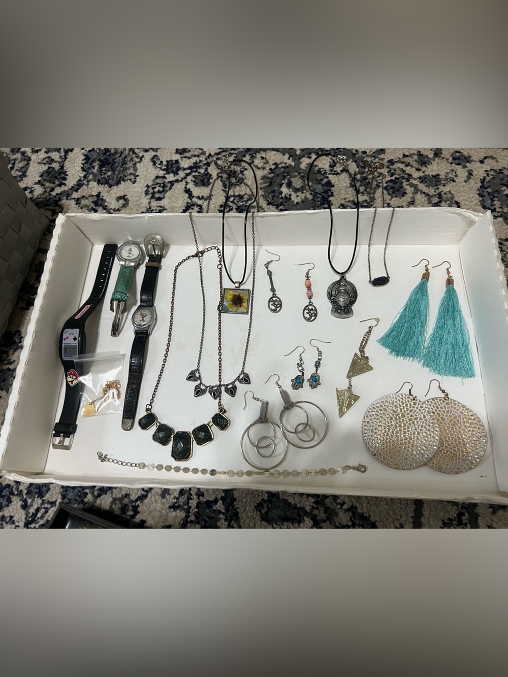 Mixed Jewelry Lot Vintage Watches Necklaces Earrings Bracelets Nintendo Game Boy